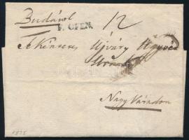 1835 Bélyeg előtti komplett levél F. OFEN bélyegzéssel Nagyváradra (Rompes 50 pont)