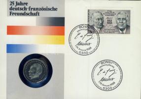 NSZK 1987. 2M "Konrad Adenauer" érmés, bélyeges borítékon alkalmi bélyegzővel, hátoldali ismertető tanúsítvánnyal T:1 Csak 5000 db!