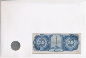 Mexikó "Ignacio de Allende" érmés és bankjegyes felbélyegzett boríték bélyegzéssel, benne ...