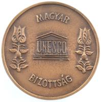 1986. "UNESCO 1946-1986 / Magyar UNESCO Bizottság" kétoldalas öntött bronz emlékérem (74mm...