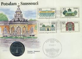 NDK 1986. 2M "Potsdam - Sanssouci" érmés borítékon teljes bélyegsorral, alkalmi bélyegzővel T:1