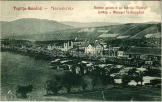 1930 Maroshévíz, Oláhtoplica, Toplita, Toplica; látkép, vasútállomás, Muresel fűrészgyár / Fabrica Muresel / sawmill, railway station (EK)