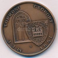 Renner Kálmán (1927-1994) 1991. "Gróf Széchenyi István / MÉE Soproni Csoport 1991" bronz e...
