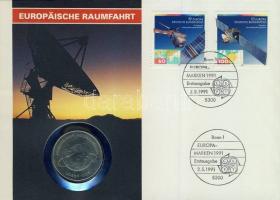 NDK 1978. 10M "Közös űrrepülés" bélyeges érmés borítékon két db NSZK bélyeggel, elsőnapi bélyegzővel, hátoldali ismertetővel T:2
