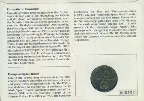 NDK 1978. 10M "Közös űrrepülés" bélyeges érmés borítékon két db NSZK bélyeggel, elsőnapi b...