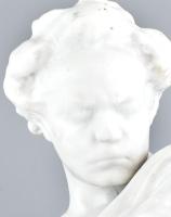 Herendi Beethoven, fehér mázas és biscuit figura, jelzett, kopott, kosz nyomokkal, Tervező: Horvay J...