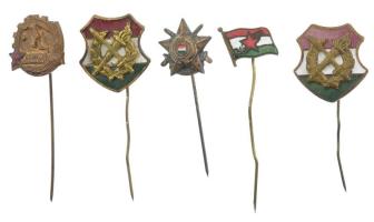 ~1950-1960. 5db (4xklf) magyar szocialista jelvénytétel T:1-2