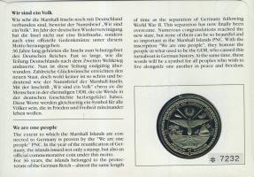 Marshall-szigetek 1990. 5$ "Német egyesülés" érmés, bélyeges borítékon elsőnapi bélyegzőve...
