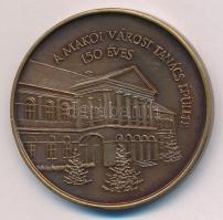 Fritz Mihály (1947-) 1986. "150 éves a Makói Városi Tanács épülete" kétoldalas bronz emlék...