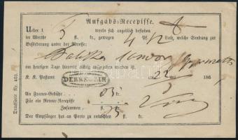 1861 Recepisse DEBRECZIN ovális bélyegzéssel