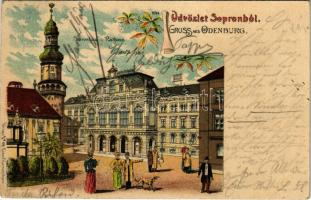 1901 Sopron, Városháza. Ludwig Kummert kiadása. Art Nouveau, litho (EK)