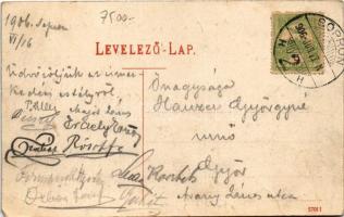 1906 Sopron, Deák tér, villamos. Blum N. kiadása (EM)