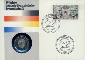 NSZK 1987. 2M "Konrad Adenauer" érmés, bélyeges borítékon alkalmi bélyegzővel, hátoldali ismertető tanúsítvánnyal T:1 Csak 5000 db!