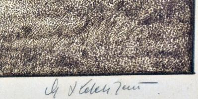 Keleti Jenő, ifj.(1943-): Boróka a parton. Színes linómetszet, papír, jelzett, számozott (100/35), ü...