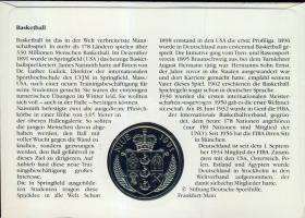 Niue 1991. 5$ "100 éves a kosárlabda" érmés, bélyeges borítékon elsőnapi bélyegzővel, háto...