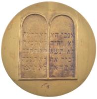 DN Tízparancsolat bronz emlékérem (108mm) T:1- felül peremén lyukasztott
