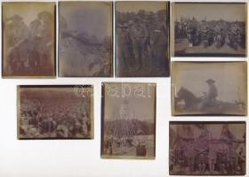 1933 Gödöllő, Jamboree, 8 db fotó, közte Robert Baden-Powell (1857-1941), 6×9 cm