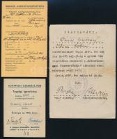 1937-1942 3 db cserkészigazolvány (őrsvezetői tábor, Bp-i cserkész kör tagsági, cserkészszövetség vezetői nyilvántartási lap)