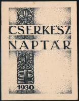 1930 Cserkésznaptár címlapjának tussal rajzolt tervezete, hátoldalon 921. sz. cserkészcsapat bélyegzője, 14×8 cm