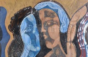 Stefániay Edit (1936 - ): A múlt emlékei. 2008. Tűzzománc. 30x20cm