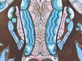 Stefániay Edit (1936 - ): A tavasz emlékei. 2003. Tűzzománc. 80x74cm