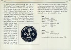 Maldív-szigetek 1993. 250R Ag "Labdarúgó VB" bélyeges érmés borítékon elsőnapi bélyegzővel...