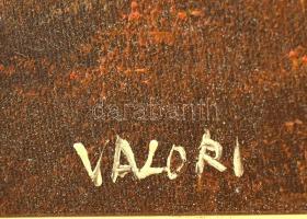 Valori jelzéssel: Őszi erdő madarakkal. Olaj, fára kasírozott vászon. Keretben. 25x20cm