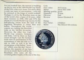 Turks & Caicos 1993. 20C Ag "Labdarúgó VB-Brazília" bélyeges érmés borítékon alkalmi b...
