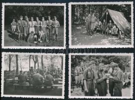 1940 Cserkésztiszti tábor, 4 db fotó, 6×8,5 cm