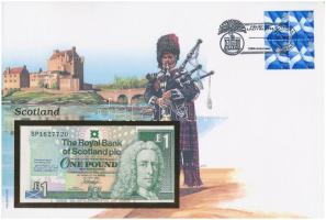 Skócia 1999. 1P felbélyegzett borítékban, bélyegzéssel T:I Scotland 1999. 1 Pound in envelope with stamp and cancellation C:UNC