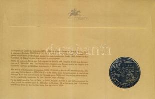Portugália 1991. 200Esc "Kolombusz" érmés, bélyeges borítékon alkalmi bélyegzővel, hátolda...