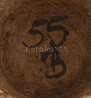 Jelzés nélkül (Fürtös???): Kaspó, pirogránit, kis kopásokkal, mázlepattanással. m: 14,5 cm