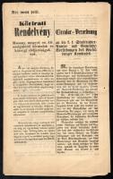 1858 Körirati rendelvény Mosony megye magyar német nyelven a szolgabíróknak, költségvetési ügyekben 6p