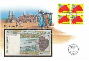 Burkina Faso 1991. 500Fr felbélyegzett borítékban, bélyegzéssel T:I  Burkina Faso 1991. 500 Franc in envelope with stamp and cancellation C:UNC