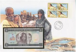 Eritrea 1997. 1N felbélyegzett borítékban, bélyegzéssel T:I Eritrea 1997. 1 Nakfa in envelope with stamp and cancellation C:UNC