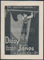 Diósy János réz függönytartók üzletének (Bp. Rákóczi út 24.) kétoldalas szórólapja