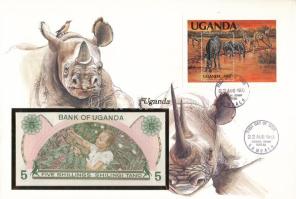 Uganda 1982. 5Sh felbélyegzett borítékban, bélyegzéssel T:I Uganda 1982. 5 Schilling in envelope with stamp and cancellation C:UNC