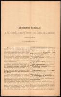 1884 Bélyeg és illetékügyi szabályokról szóló könyv előfizetési felhívása 4 p