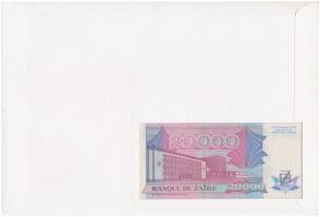 Zaire 1991. 20.000Z felbélyegzett borítékban, bélyegzéssel T:I 
Zaire 1991. 20.000 Zaires in envelo...