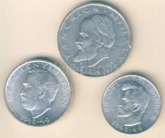 1948. 5Ft+10Ft+20Ft Ag "Petőfi, Széchenyi, Táncsics-Szabadságharc" sor T:2,2/3 ph.