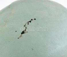 Katonai sisak, átfestve, sérült, d: 30 cm