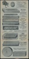 cca 1930 Csiszolóáru, köszörűkövek, stb. kihajtható kétoldalas reklámos levelezőlap