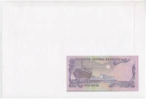 Katar 1996. 1R borítékban, alkalmi bélyeggel és bélyegzéssel T:I Qatar 1996. 1 Riyal in envelope wit...