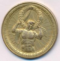 1934. Szombathelyi Kerékpáros Egylet 40 éves jubileumi érme kétoldalas, aranyozott bronz érem Hawel BP gyártói jelzéssel (40mm) T:1-
