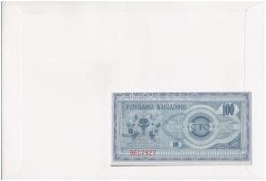 Macedónia 1992. 100D borítékban, alkalmi bélyeggel és bélyegzéssel T:I 
Macedonia 1992. 100 Dinar i...