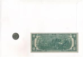 Amerikai Egyesült Államok "Thomas Jefferson" érmés és bankjegyes felbélyegzett boríték, bé...
