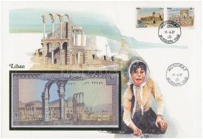 Libanon 1964-1986. 10L felbélyegzett borítékban, bélyegzéssel T:I Lebanon 1964-1986. 10 Livres in envelope with stamp and cancellation C:UNC