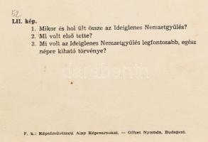 1959 Történelmi fejtörő ismertető füzettel, az 52 db színes képből 13 db hiányzik