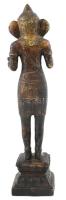 Ganésa hindu isten, öntött bronz szobor, jelzés nélkül, m: 29 cm