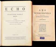 2 db sakkönyv: Mincwitz: ABC des Schachspiels Berlin, 1925. 168 p; Echo Frantisek Dedrle Brno, Praha, 1927. Egészvászon kötésben